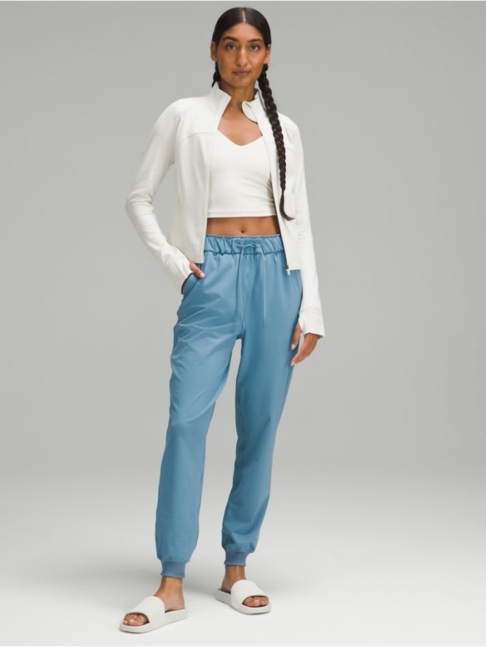 Lululemon Stretch Pull On High Rise Blue Jogger Pants 6 - Picture 2 of 12